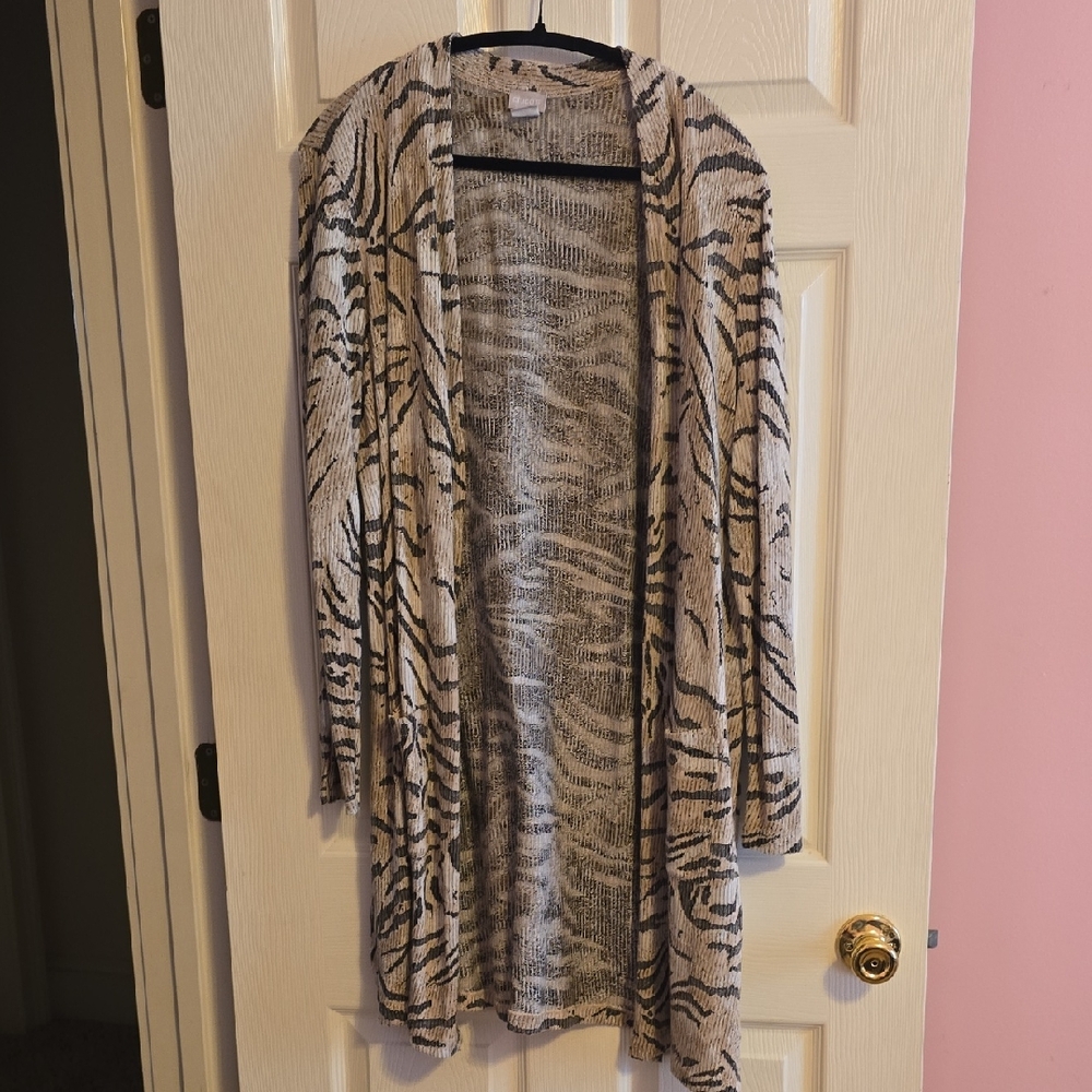 Chico'sโ Wild Stripes Open Front Cardigan